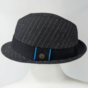 Original Penguin Mansingwear Wool Blend Grey Pinstripe Fedora Large X-Large